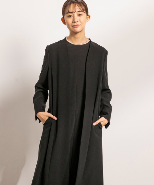 form forma(フォルムフォルマ)の「【卒入学式にも使える】【喪服】ノーカラー ブラックフォーマルロングジャケット/卒業式(卒園式)入学式(入園式)七五三・お宮参り(ワンピース・レディース・ブラック・13号/11号/9号/7号)」の13枚目の写真