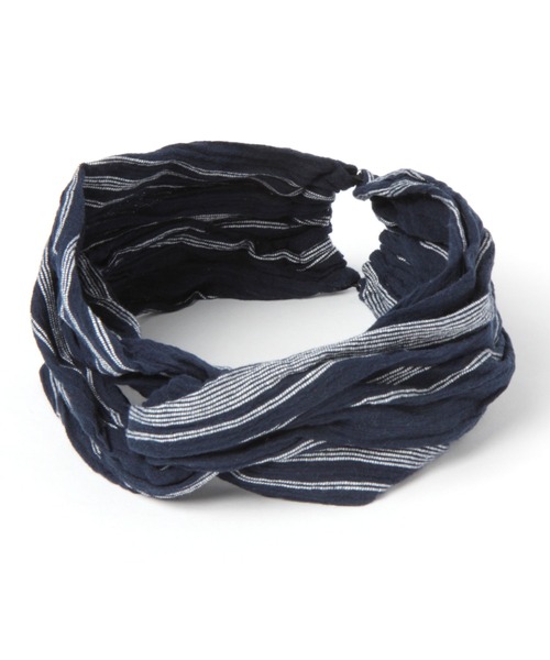 studio CLIP（スタディオクリップ）の「ボーダーヘアバンド（ヘアバンド・レディース・ネイビー/ホワイト/ベージュ・FREE）」の3枚目の写真