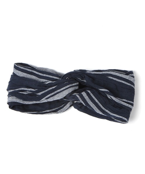 studio CLIP（スタディオクリップ）の「ボーダーヘアバンド（ヘアバンド・レディース・ネイビー/ホワイト/ベージュ・FREE）」の5枚目の写真