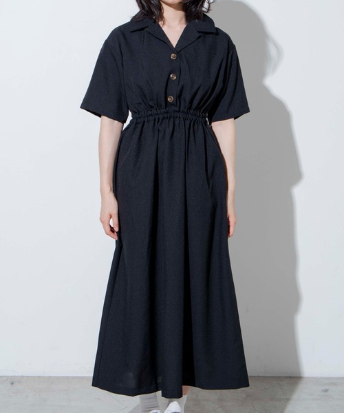 WEGO（ウィゴー）の「WEGO/リネンライク開襟シャツワンピース（ワンピース・レディース・ホワイト/ブラック/ブラック系その他2/ベージュ/パープル系その他・FREE）」の17枚目の写真