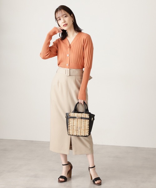 N.(N. Natural Beauty Basic)(エヌエヌナチュラルビューティーベーシック)の「クルミベルトハイウエストタイトスカートⅡ(スカート・レディース・ライトグリーン/ネイビー/ベージュ・SMALL/MEDIUM)」の22枚目の写真