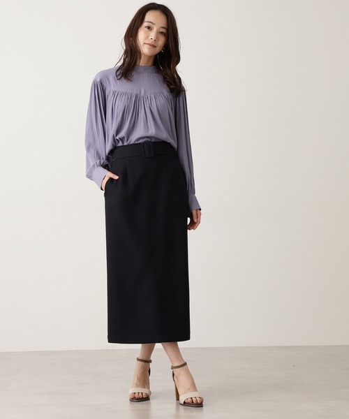 N.(N. Natural Beauty Basic)(エヌエヌナチュラルビューティーベーシック)の「クルミベルトハイウエストタイトスカートⅡ(スカート・レディース・ライトグリーン/ネイビー/ベージュ・SMALL/MEDIUM)」の12枚目の写真