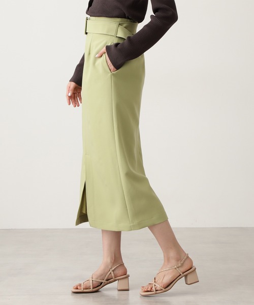 N.(N. Natural Beauty Basic)(エヌエヌナチュラルビューティーベーシック)の「クルミベルトハイウエストタイトスカートⅡ(スカート・レディース・ライトグリーン/ネイビー/ベージュ・SMALL/MEDIUM)」の10枚目の写真