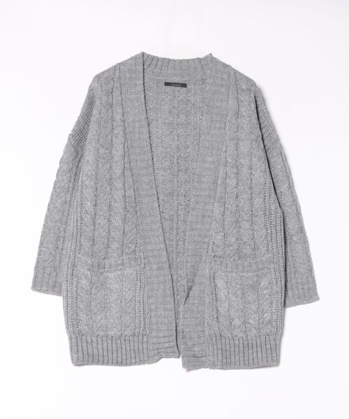 B.I.D.（ビーアイディー）の「《Bling leads》畔編みトッパーカーディガン（カーディガン/ボレロ・レディース・ベージュ/グレー・FREE）」の2枚目の写真