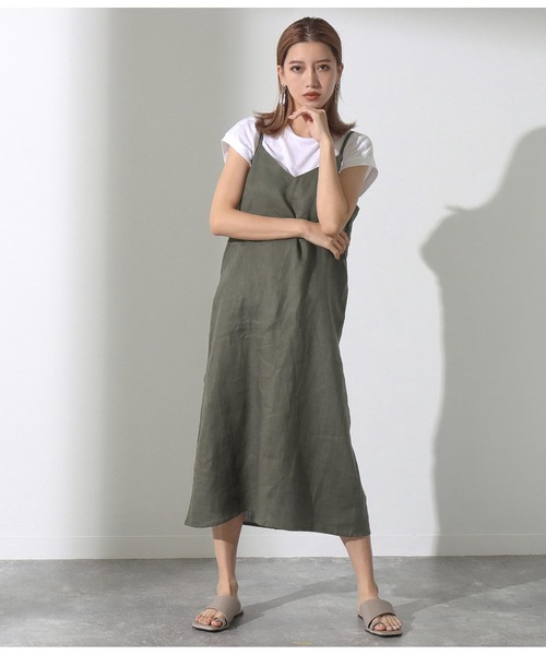 ワンピースtシャツ フレンチリネンキャミワンピース アンサンブル ワンピース Alluge アルージュ のファッション