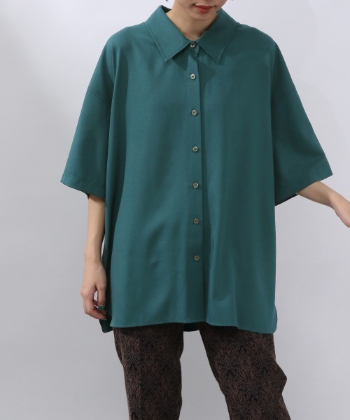 JEANASIS(ジーナシス)の「【SETUP対応】リサイクルコーヒーレギュラーシャツSS/952902(シャツ/ブラウス・レディース・ベージュ/アイボリー/モスグリーン/ブラック系その他・FREE)」の4枚目の写真