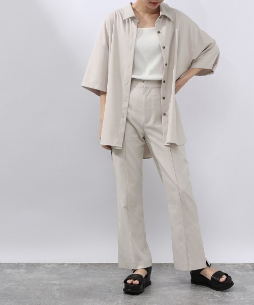 JEANASIS(ジーナシス)の「【SETUP対応】リサイクルコーヒーレギュラーシャツSS/952902(シャツ/ブラウス・レディース・ベージュ/アイボリー/モスグリーン/ブラック系その他・FREE)」の5枚目の写真