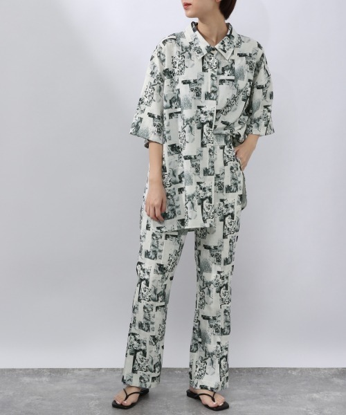 JEANASIS(ジーナシス)の「【SETUP対応】リサイクルコーヒーレギュラーシャツSS/952902(シャツ/ブラウス・レディース・ベージュ/アイボリー/モスグリーン/ブラック系その他・FREE)」の6枚目の写真