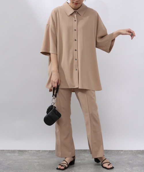 JEANASIS(ジーナシス)の「【SETUP対応】リサイクルコーヒーレギュラーシャツSS/952902(シャツ/ブラウス・レディース・ベージュ/アイボリー/モスグリーン/ブラック系その他・FREE)」の10枚目の写真