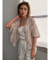 ゼブラ柄半袖シャツ