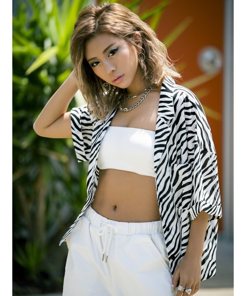 EGOIST（エゴイスト）の「ゼブラ柄半袖シャツ（シャツ/ブラウス・レディース・ライトブラウン/ブラック・FREE）」の7枚目の写真