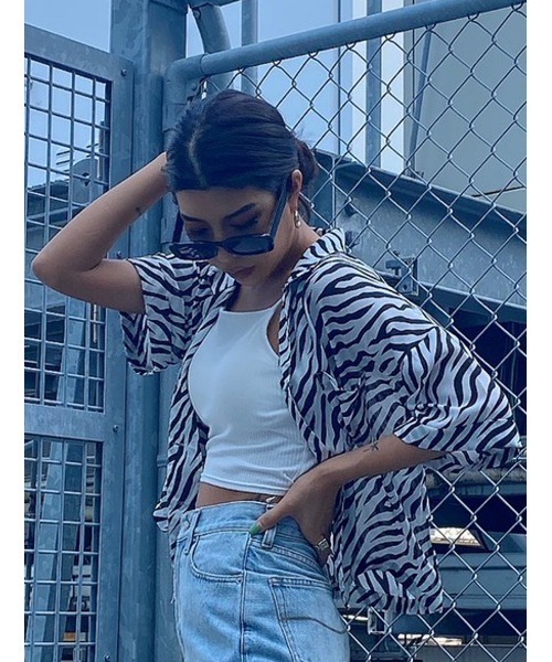 EGOIST（エゴイスト）の「ゼブラ柄半袖シャツ（シャツ/ブラウス・レディース・ライトブラウン/ブラック・FREE）」の18枚目の写真