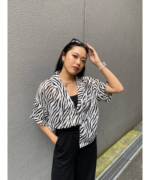 EGOIST（エゴイスト）の「ゼブラ柄半袖シャツ（シャツ/ブラウス・レディース・ライトブラウン/ブラック・FREE）」の21枚目の写真