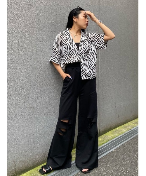 EGOIST（エゴイスト）の「ゼブラ柄半袖シャツ（シャツ/ブラウス・レディース・ライトブラウン/ブラック・FREE）」の22枚目の写真