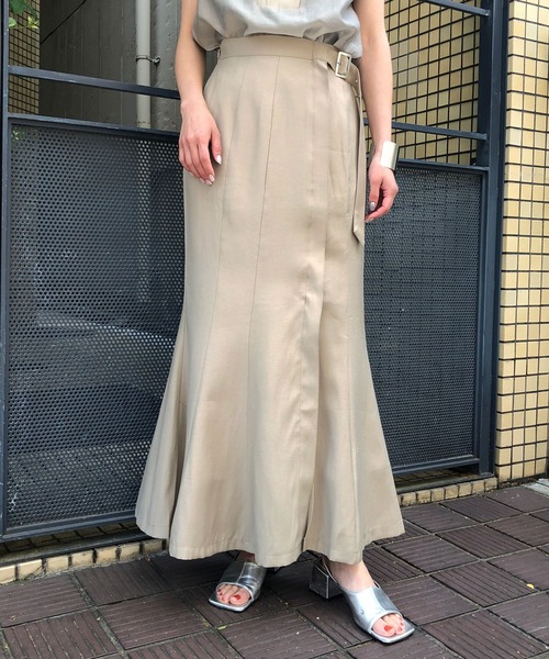 &g'aime（アンジェム）の「【&g’aime】サイドベルトマーメイドスカート（スカート・レディース・ブラック/ベージュ/ライトグリーン・FREE）」の3枚目の写真