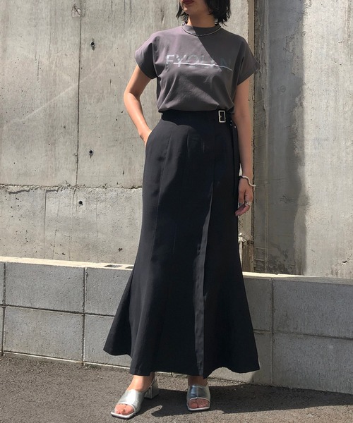 &g'aime（アンジェム）の「【&g’aime】サイドベルトマーメイドスカート（スカート・レディース・ブラック/ベージュ/ライトグリーン・FREE）」の5枚目の写真