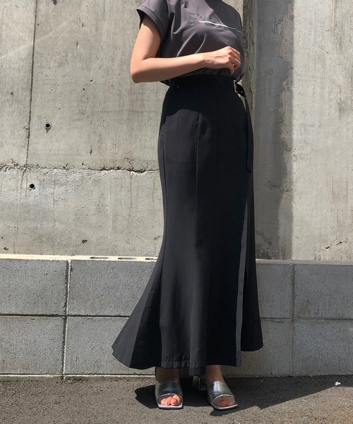 &g'aime（アンジェム）の「【&g’aime】サイドベルトマーメイドスカート（スカート・レディース・ブラック/ベージュ/ライトグリーン・FREE）」の9枚目の写真