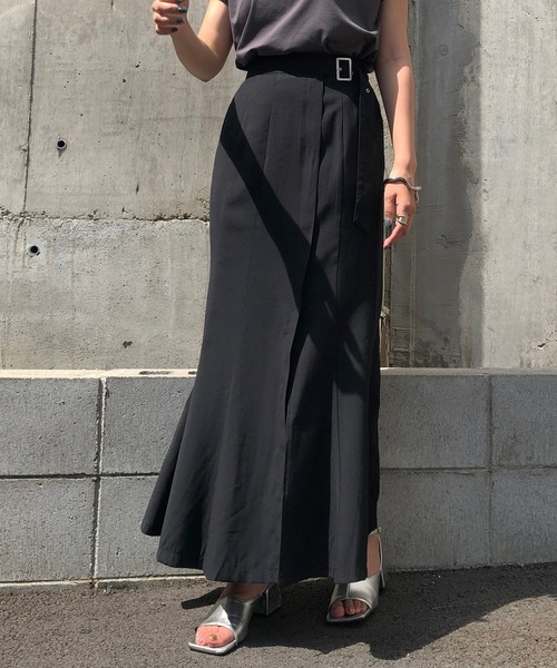 &g'aime（アンジェム）の「【&g’aime】サイドベルトマーメイドスカート（スカート・レディース・ブラック/ベージュ/ライトグリーン・FREE）」の7枚目の写真