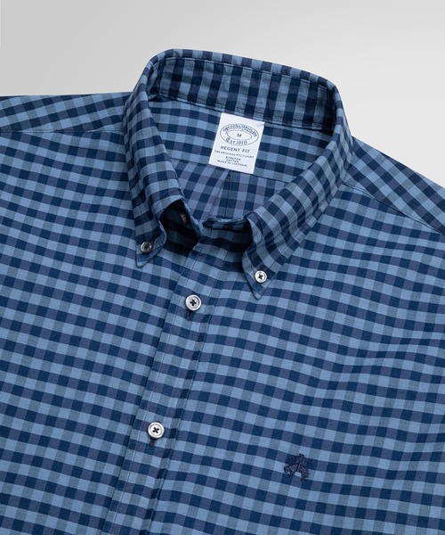 BROOKS BROTHERS(ブルックスブラザーズ)の「GF ストレッチコットンツイル インディゴダイ ギンガムチェック カジュアルシャツ Regent Fit(シャツ/ブラウス・メンズ・ブルー・MEDIUM/LARGE/X-SMALL/SMALL)」の3枚目の写真