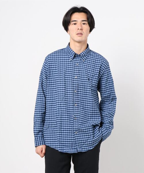 BROOKS BROTHERS(ブルックスブラザーズ)の「GF ストレッチコットンツイル インディゴダイ ギンガムチェック カジュアルシャツ Regent Fit(シャツ/ブラウス・メンズ・ブルー・MEDIUM/LARGE/X-SMALL/SMALL)」の4枚目の写真