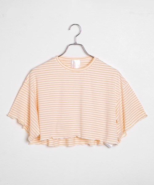 dispark（ディスパーク）の「DISPARK/とろみボーダーショートT（Tシャツ/カットソー・レディース・オレンジ系その他6/ブルー系その他5・FREE）」の2枚目の写真