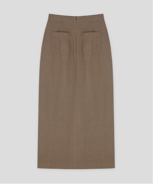 Moia（モイア）の「【Moia】SLIT SKIRT / モイア リネン スリット ロング スカート（スカート・レディース・クリーム/ブラウン・SMALL/MEDIUM）」の7枚目の写真