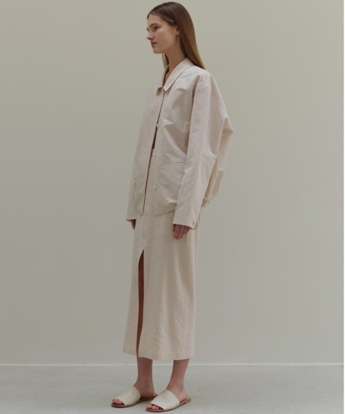 Moia（モイア）の「【Moia】SLIT SKIRT / モイア リネン スリット ロング スカート（スカート・レディース・クリーム/ブラウン・SMALL/MEDIUM）」の22枚目の写真