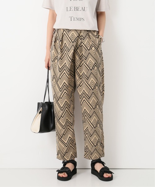 Simplicite（サンプリシテ）の「ジオメトリック タックパンツ◆（その他パンツ・レディース・ブラック/ベージュ・FREE）」の2枚目の写真