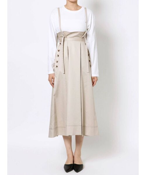 MERCURYDUO（マーキュリーデュオ）の「シャンブレーハイウエストタックスカート（スカート・レディース・ベージュ/カーキ・SMALL/MEDIUM）」の6枚目の写真