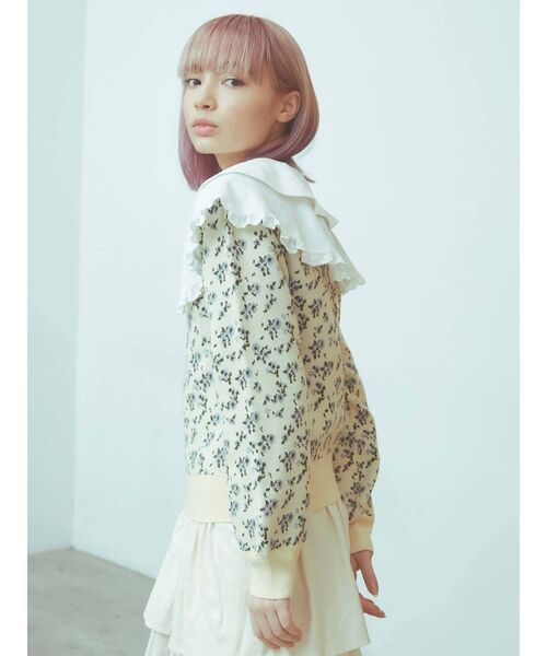 merry jenny(メリージェニー)の「flower gardenジャガードニット(ニット/セーター・レディース・オフホワイト/ネイビー/ブラウン・FREE)」の16枚目の写真