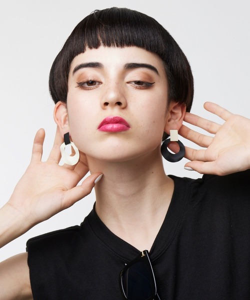 Narcissus（ナルシス）の「【Narcissus】モノトーンピアス（ピアス（両耳用）・レディース・ブラック・FREE）」の3枚目の写真