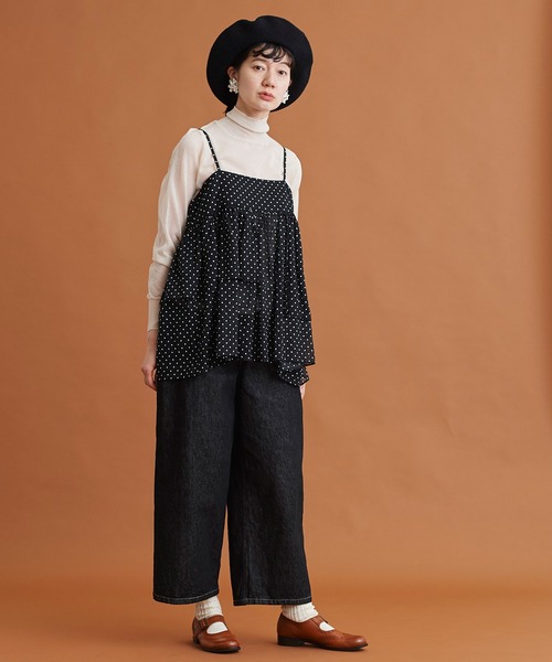 Malle（マル）の「malle コットン/ドットプリント フリルキャミ