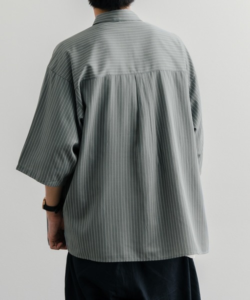 epnok（エプノック）の「サイドスリットストライプシャツ（シャツ/ブラウス・メンズ・ブラック/グレー/ネイビー・SMALL/MEDIUM/LARGE）」の6枚目の写真