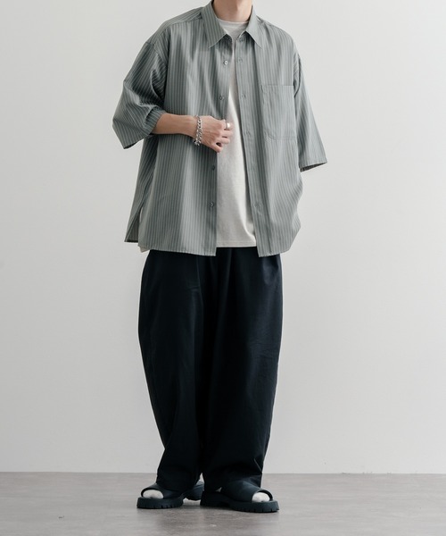 epnok（エプノック）の「サイドスリットストライプシャツ（シャツ/ブラウス・メンズ・ブラック/グレー/ネイビー・SMALL/MEDIUM/LARGE）」の11枚目の写真