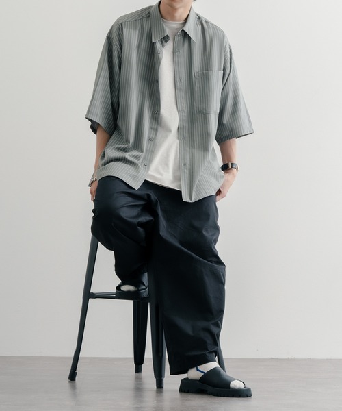 epnok（エプノック）の「サイドスリットストライプシャツ（シャツ/ブラウス・メンズ・ブラック/グレー/ネイビー・SMALL/MEDIUM/LARGE）」の15枚目の写真