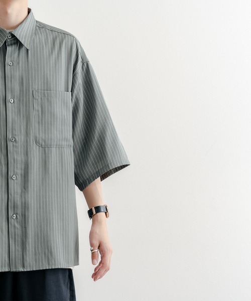 epnok（エプノック）の「サイドスリットストライプシャツ（シャツ/ブラウス・メンズ・ブラック/グレー/ネイビー・SMALL/MEDIUM/LARGE）」の19枚目の写真