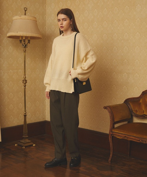 PURIL（ピュリル）の「【PURIL】TRセンタープレス タック入りテーパードパンツ（スラックス・レディース・ブラウン/カーキ/ボルドー・S/M）」の18枚目の写真