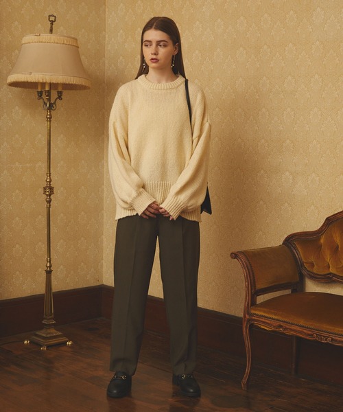 PURIL（ピュリル）の「【PURIL】TRセンタープレス タック入りテーパードパンツ（スラックス・レディース・ブラウン/カーキ/ボルドー・S/M）」の16枚目の写真