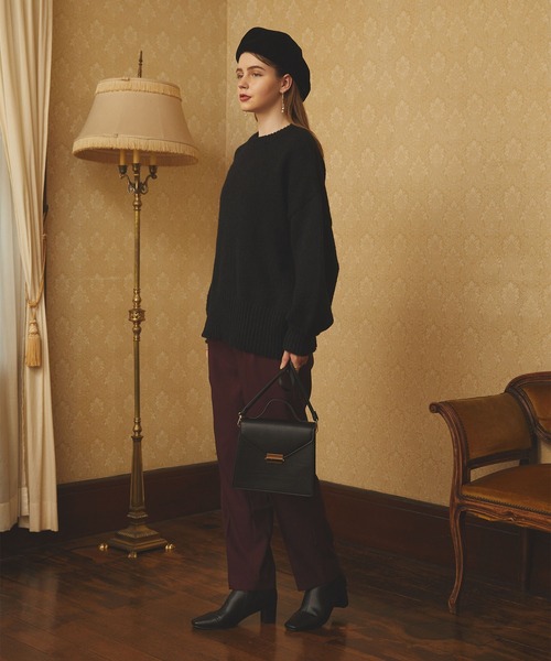 PURIL（ピュリル）の「【PURIL】TRセンタープレス タック入りテーパードパンツ（スラックス・レディース・ブラウン/カーキ/ボルドー・S/M）」の11枚目の写真