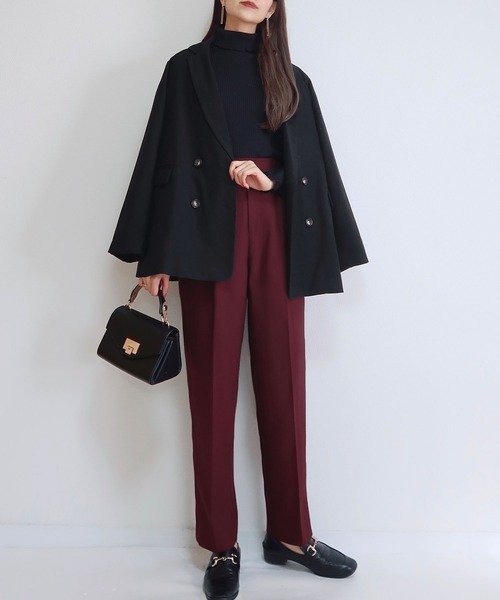 PURIL（ピュリル）の「【PURIL】TRセンタープレス タック入りテーパードパンツ（スラックス・レディース・ブラウン/カーキ/ボルドー・S/M）」の7枚目の写真