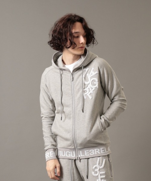 1piu1uguale3 RELAX(ウノピュウノウグァーレトレリラックス)の「【別注】1PIU1UGUALE3 RELAX/ウノピゥ ウノ ウグァーレ トレ リラックス/RIB LOGO ZIP HOODIE(パーカー・メンズ・グレー/ブラック・XX-LARGE/X-LARGE/LARGE/MEDIUM/SMALL)」の1枚目の写真