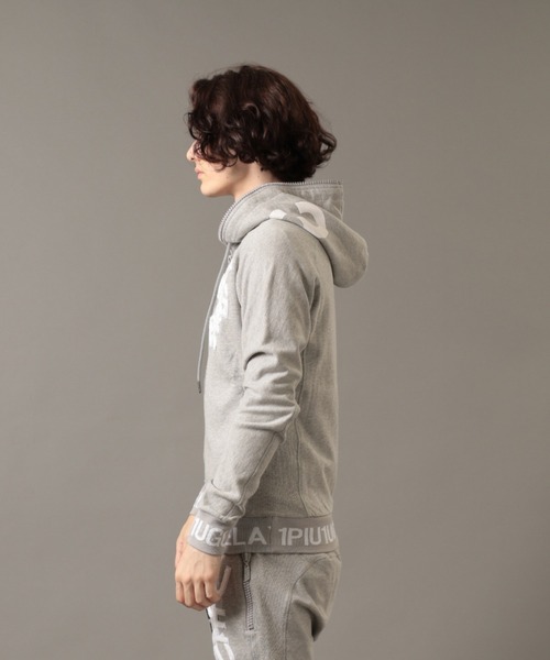 1piu1uguale3 RELAX(ウノピュウノウグァーレトレリラックス)の「【別注】1PIU1UGUALE3 RELAX/ウノピゥ ウノ ウグァーレ トレ リラックス/RIB LOGO ZIP HOODIE(パーカー・メンズ・グレー/ブラック・XX-LARGE/X-LARGE/LARGE/MEDIUM/SMALL)」の5枚目の写真