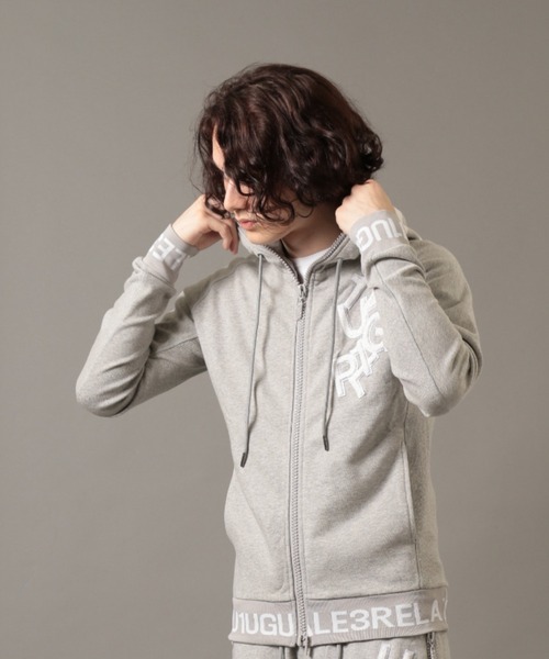 1piu1uguale3 RELAX(ウノピュウノウグァーレトレリラックス)の「【別注】1PIU1UGUALE3 RELAX/ウノピゥ ウノ ウグァーレ トレ リラックス/RIB LOGO ZIP HOODIE(パーカー・メンズ・グレー/ブラック・XX-LARGE/X-LARGE/LARGE/MEDIUM/SMALL)」の6枚目の写真