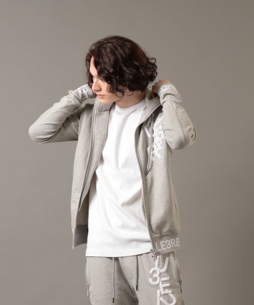 1piu1uguale3 RELAX(ウノピュウノウグァーレトレリラックス)の「【別注】1PIU1UGUALE3 RELAX/ウノピゥ ウノ ウグァーレ トレ リラックス/RIB LOGO ZIP HOODIE(パーカー・メンズ・グレー/ブラック・XX-LARGE/X-LARGE/LARGE/MEDIUM/SMALL)」の8枚目の写真