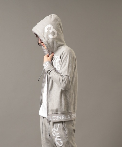 1piu1uguale3 RELAX(ウノピュウノウグァーレトレリラックス)の「【別注】1PIU1UGUALE3 RELAX/ウノピゥ ウノ ウグァーレ トレ リラックス/RIB LOGO ZIP HOODIE(パーカー・メンズ・グレー/ブラック・XX-LARGE/X-LARGE/LARGE/MEDIUM/SMALL)」の10枚目の写真