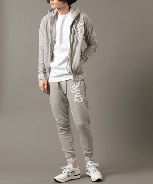 1piu1uguale3 RELAX(ウノピュウノウグァーレトレリラックス)の「【別注】1PIU1UGUALE3 RELAX/ウノピゥ ウノ ウグァーレ トレ リラックス/RIB LOGO ZIP HOODIE(パーカー・メンズ・グレー/ブラック・XX-LARGE/X-LARGE/LARGE/MEDIUM/SMALL)」の13枚目の写真