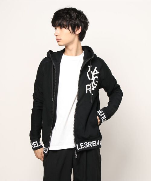 1piu1uguale3 RELAX(ウノピュウノウグァーレトレリラックス)の「【別注】1PIU1UGUALE3 RELAX/ウノピゥ ウノ ウグァーレ トレ リラックス/RIB LOGO ZIP HOODIE(パーカー・メンズ・グレー/ブラック・XX-LARGE/X-LARGE/LARGE/MEDIUM/SMALL)」の20枚目の写真