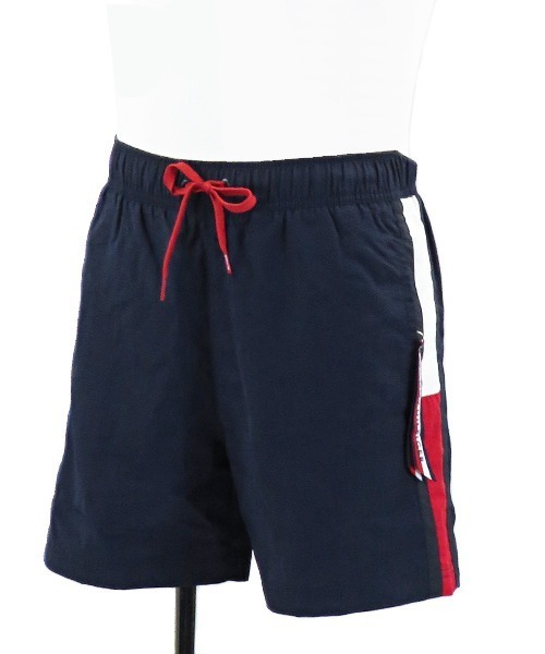 TOMMY HILFIGER(トミーヒルフィガー)の「【TOMMY HILFIGER/トミーヒルフィガー】サイドライン スイムショーツ(水着・メンズ・ブラック/ネイビー・S/M)」の7枚目の写真