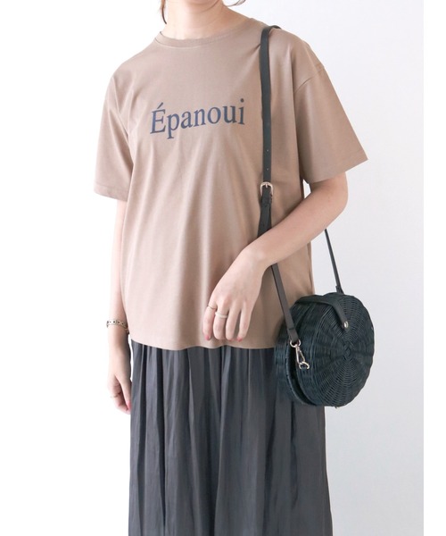 Te chichi（テチチ）の「フロッキーロゴTシャツ（Tシャツ/カットソー・レディース・ベージュ/モカ/チャコール・ﾌﾘ-）」の3枚目の写真