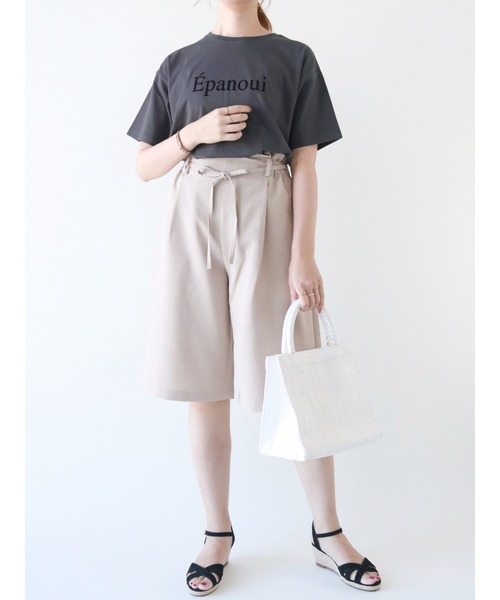 Te chichi（テチチ）の「フロッキーロゴTシャツ（Tシャツ/カットソー・レディース・ベージュ/モカ/チャコール・ﾌﾘ-）」の6枚目の写真